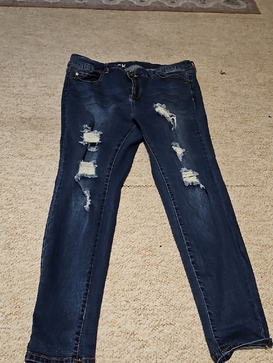torrid Denim - torrid Dark Indigo Distressed Skinny Jeans